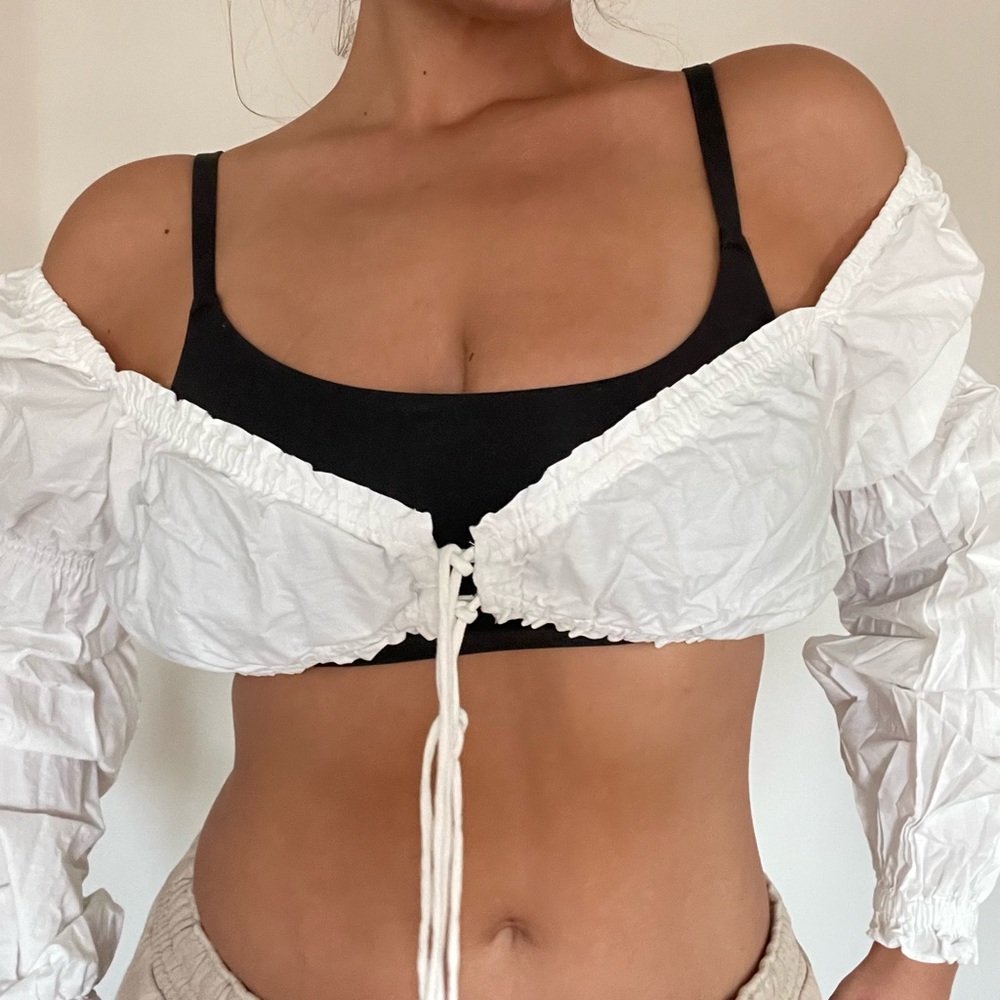 H&M White Linen Top
